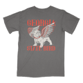 Gray t-shirt with a graphic of a bulldog with wings and 'Georgia State Bird' text on a white background