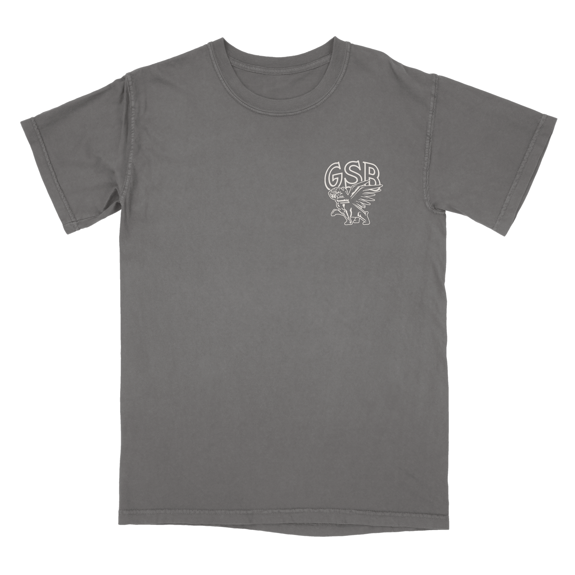 Gray t-shirt with a Georgia State Bird logo on the chest in white
